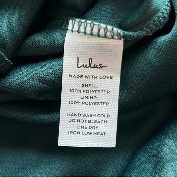 NWOT Lulus Romance Abounds Emerald Swiss Dot Puff Sleeve Midi Dress - Picture 15 of 16